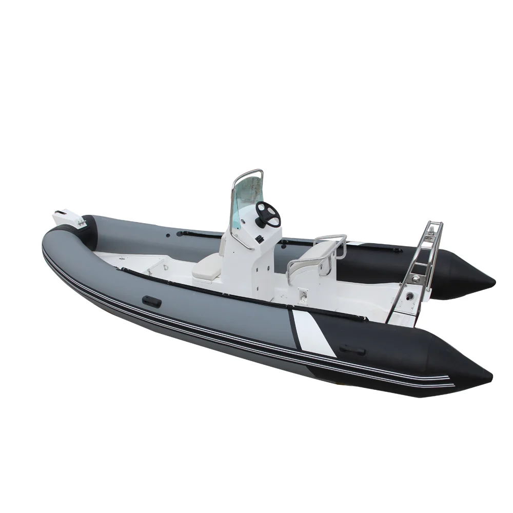 Factory directly sale fiberglass hull hypalon inflatable rib boat with hard bottom