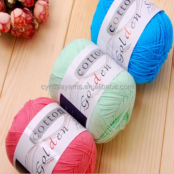 high quality pastel color combed 100 mercerized cotton yarn smart knitting yarn
