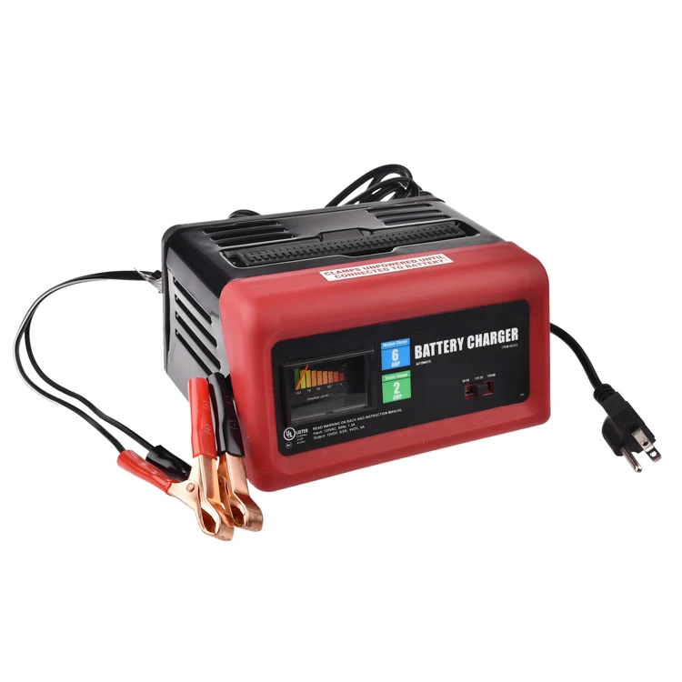Smart Mini 6V/12V Car Battery Charger with 2A/6A Output Current Lithium Connection Plug 1-Year Warranty