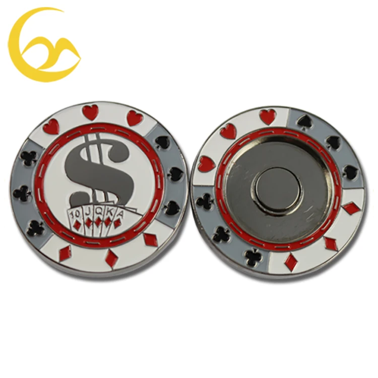 High quality poker chip metal golf ball marker