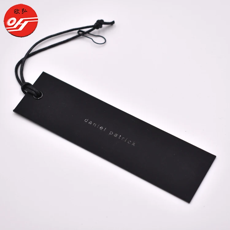 High Quality Wholesale Custom UV with Wax Rope String Hang Tag for Garments