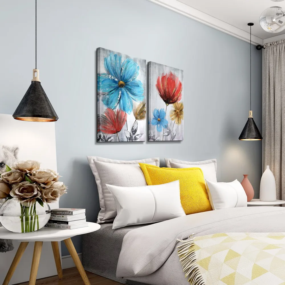 Handmade wall decoration painting flower painting on canvas