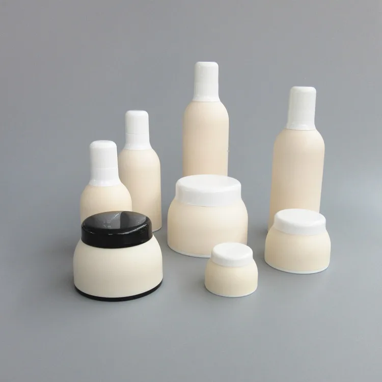 2 oz round shape plastic cosmetic jars,30 ml blue color plastic bottle,30 g white color plastic jar