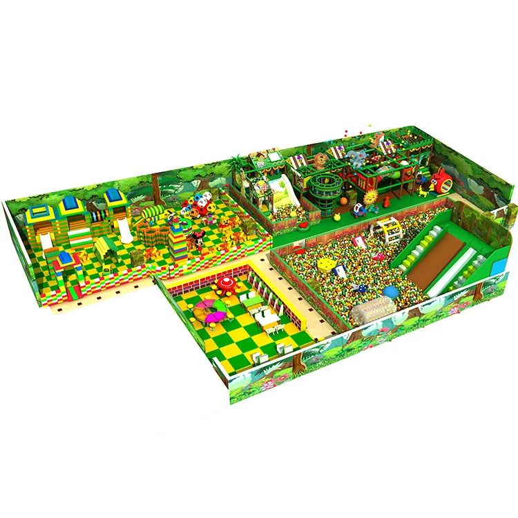 Large shopping mall amusement park equipment kids slide with ball pool for indoor playground