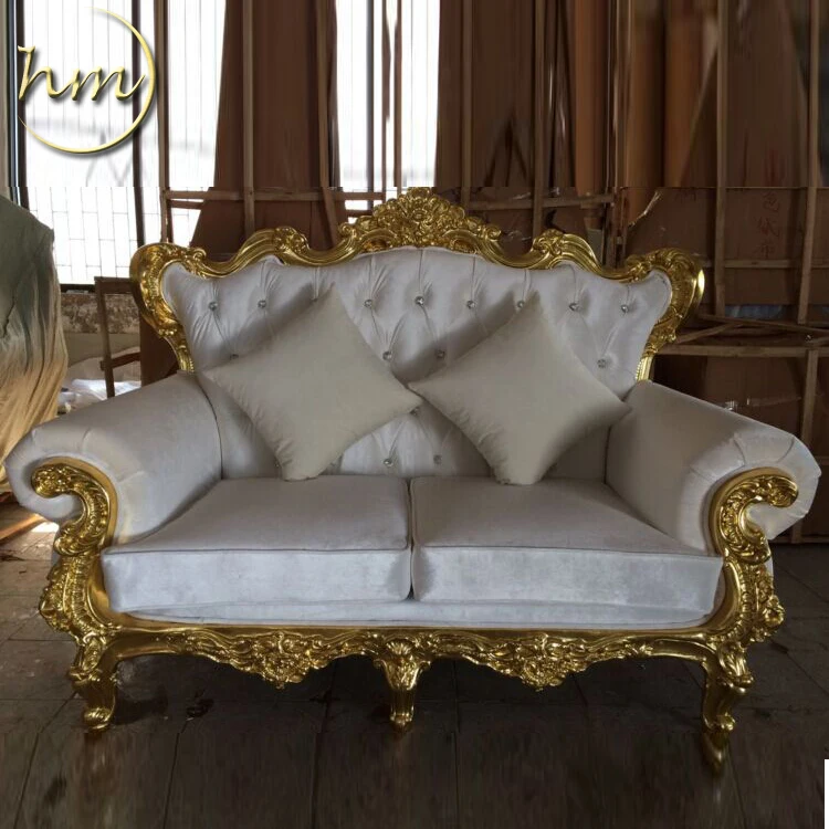 White Velvet Double Seater Sofa HM-KZ1