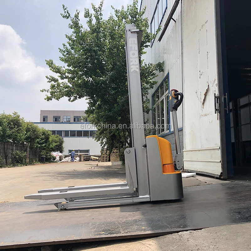 
Mini Walking Type Electric Lithium Battery Powered Pallet Stacker Forklift 