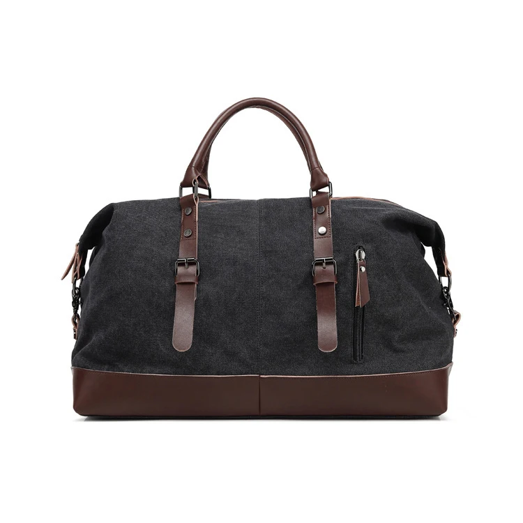 American Top Seller large leather shoulder strap canvas travelling tote weekender bag mens duffle bag custom travel bags luggage
