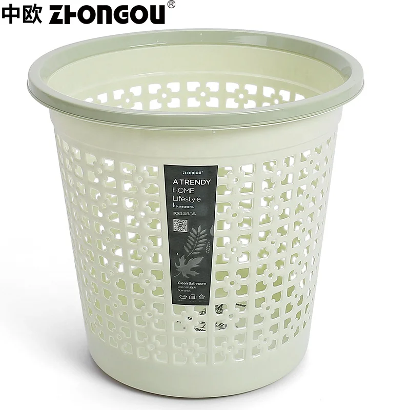 Cheap Colorful Hollow Out Round Plastic Garbage Bin waste bin Trash bin