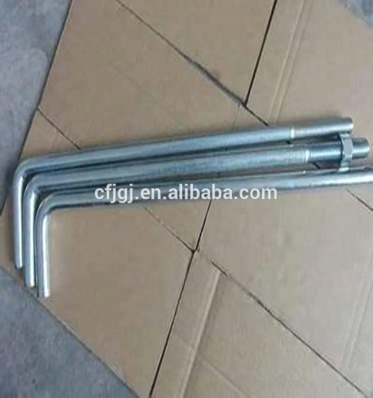 M20 M24 Carbon Steel HDG L Type Anchor Bolt