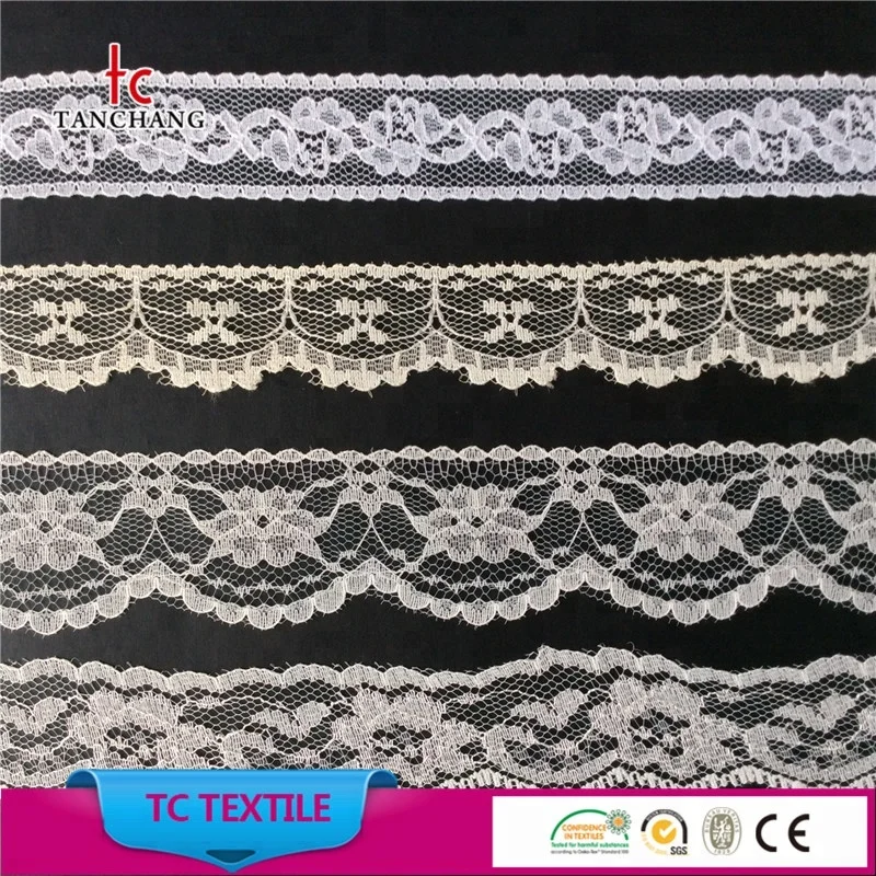 factory wholesale fancy lycra lace nylon no elastic lace trim for lingerie WTLS01-300