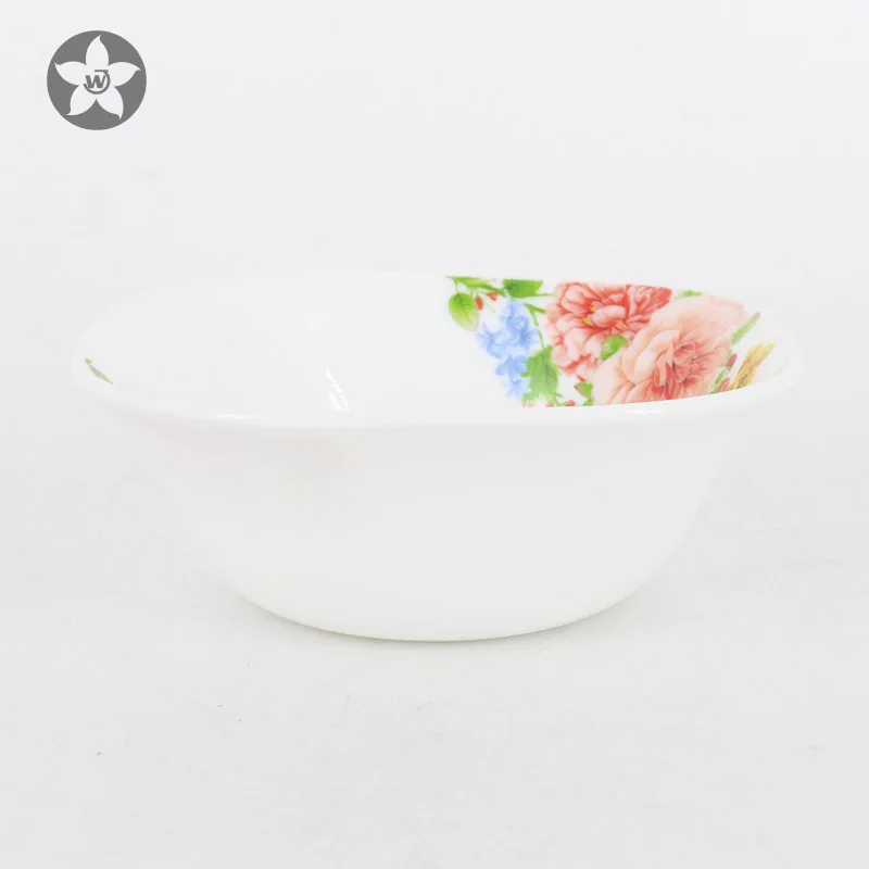 Square shape fine porcelain dinner set decal opal glassware bowl