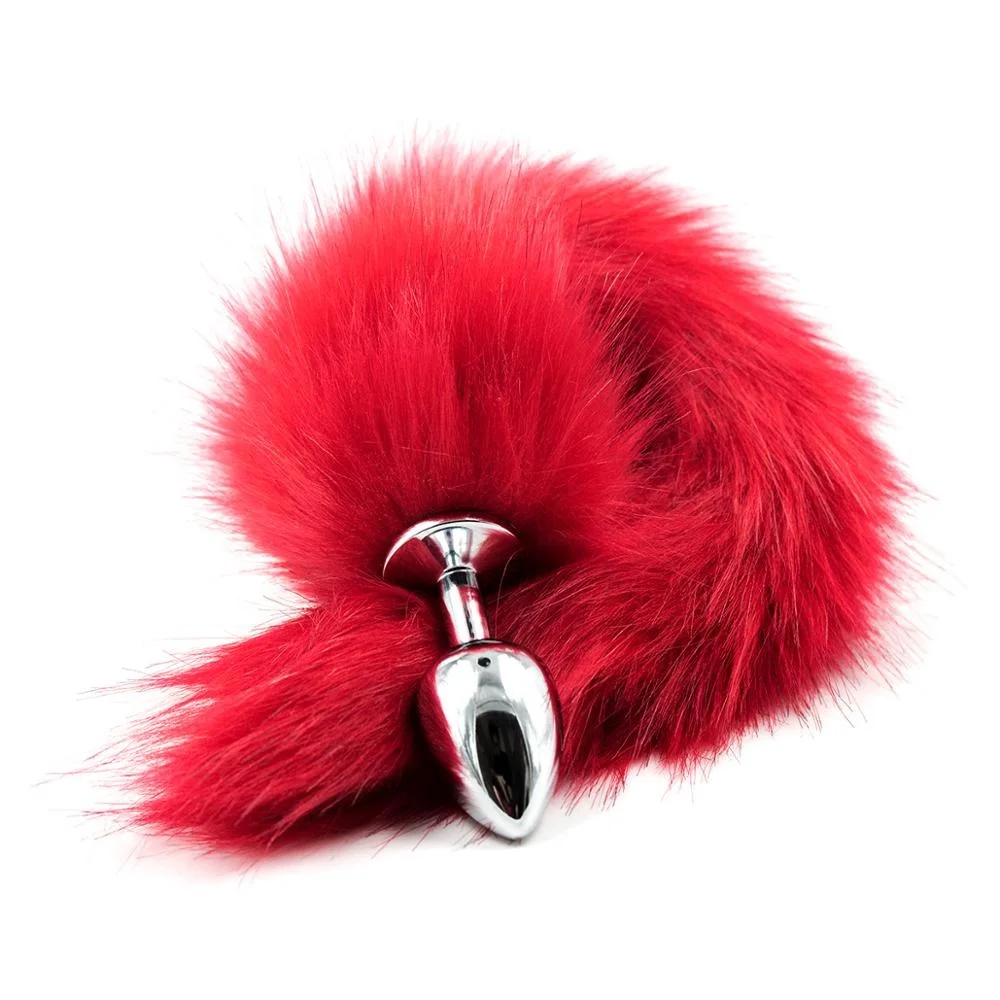 Artificial Fur Fox Tail Animal cheap fake fur fox tail Cosplay Fetish Bondage Sex Female Bondage Fox Tail Plugs Butt Plugs