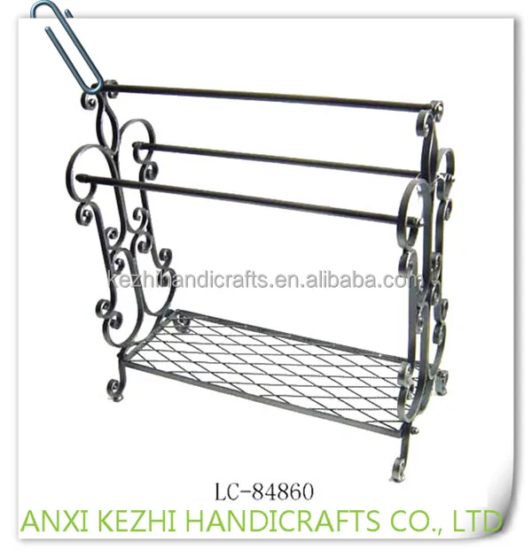 
LC-84049 Bathroom wrought iron metal floor standing towel rack 