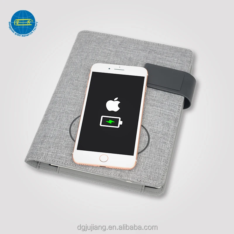 New design A5 notebook with wireless charging power bank