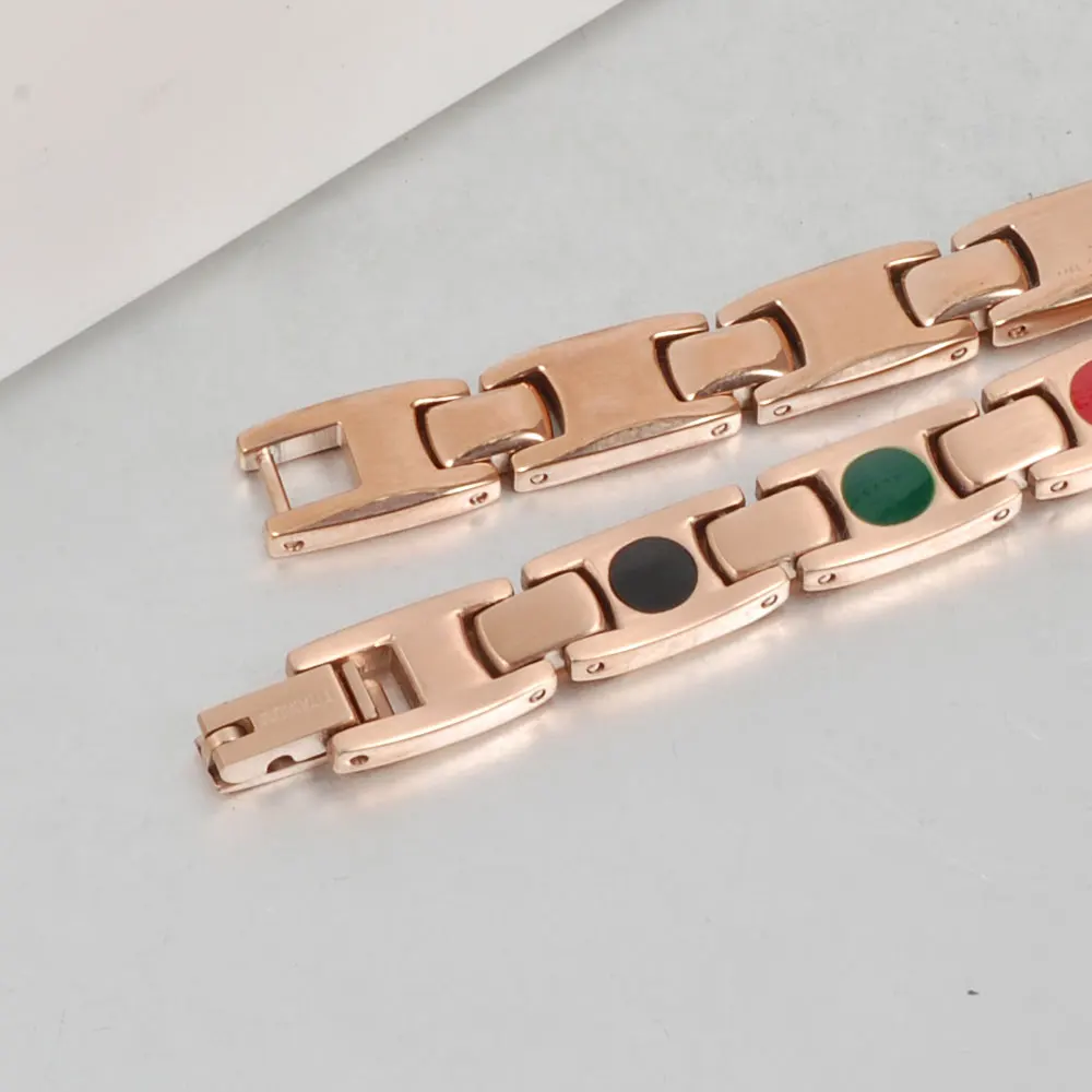 Energinox wholesale rose gold blood pressure Bio Magnetic Bracelet