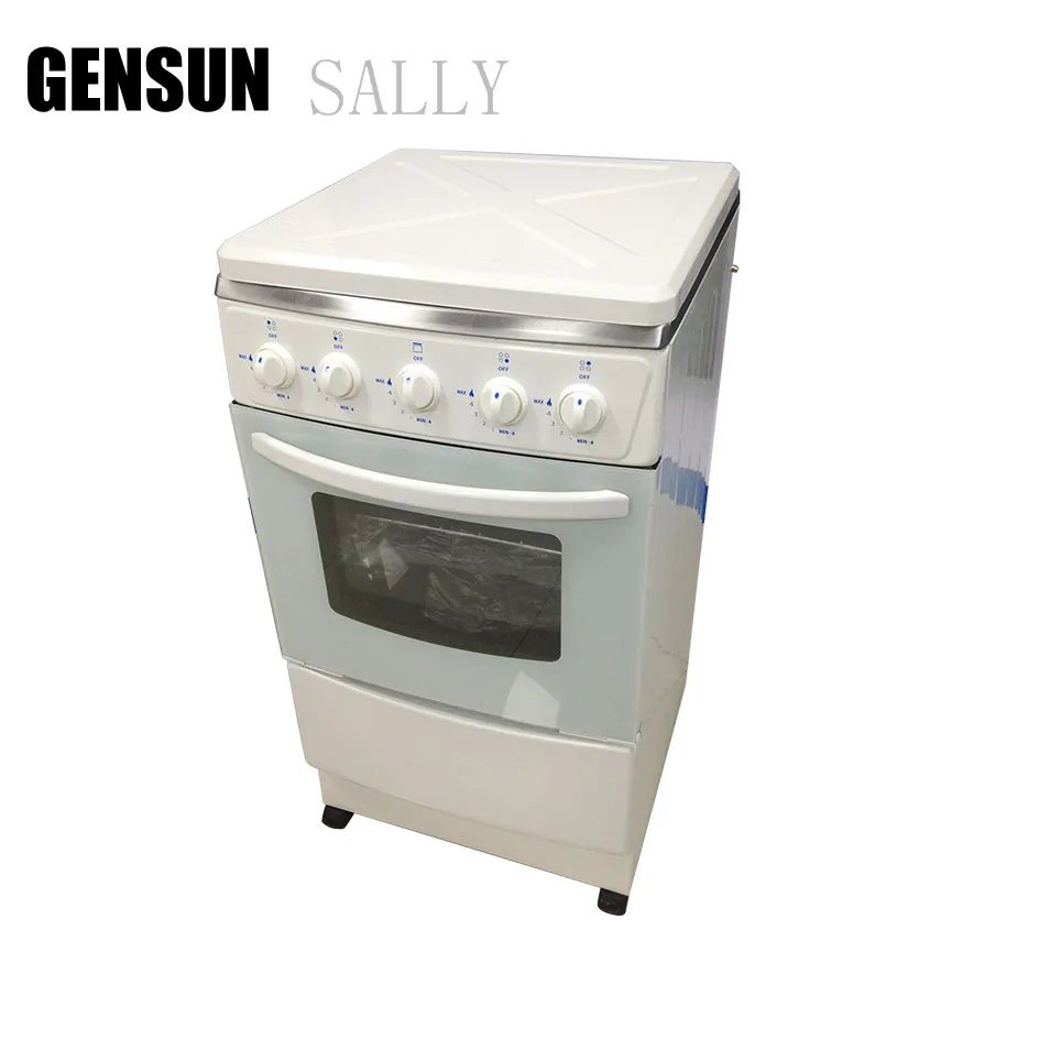 
Large capacity white painting gas oven toaster with stove standing oven 