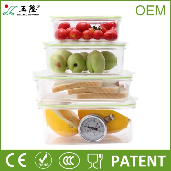 Hard to break air tight food containers lunch box with vacuum pump hand held vacuum sealer