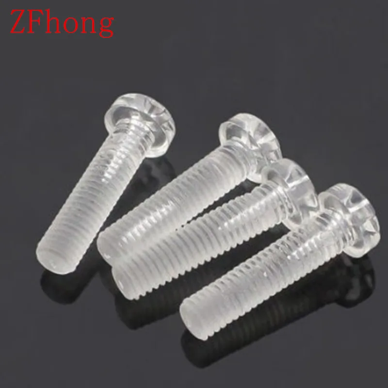 m3 m4 m5 m6 Phillipe Cross Transparent Plastic Bolt Screw with Nut