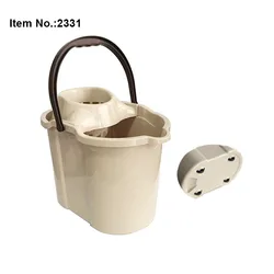 HQ2331 bottom with wheels beige mop bucket with PP handle 15 liters