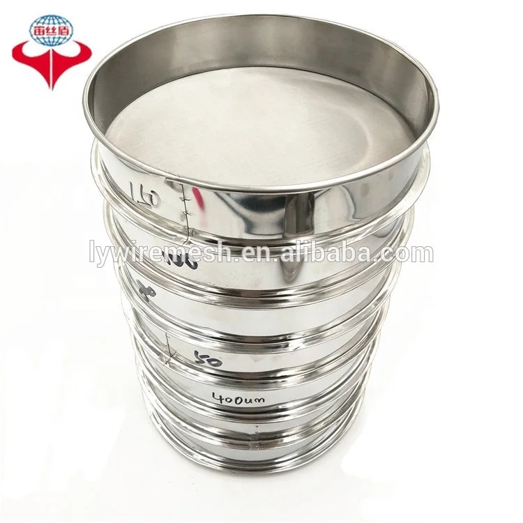 6 8 inch 2 um 40 50 75 150 mikron 220 300 350 micron stainless steel screen mesh sieves for lab test sand soil