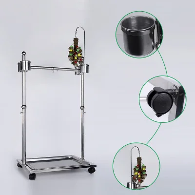Factory direct lifting stainless steel parrot stand