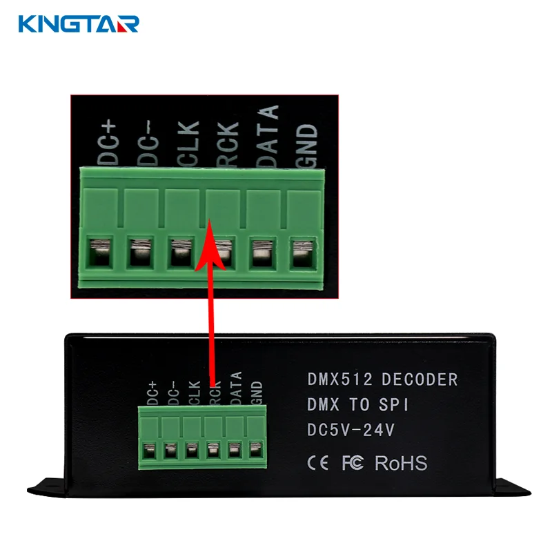 WS2801 WS2811 UCS1903 SPI 3-Channel DMX Decoder Manual Switch Controller for DC5V-24V 12V ROHS Certified