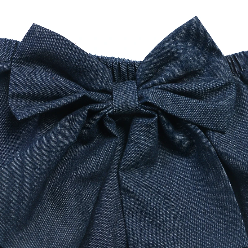 Toddler Girls Clothing 2019 Wholesale Children Clothes Infant Baby Bowknot Bloomers Girls Denim Shorts