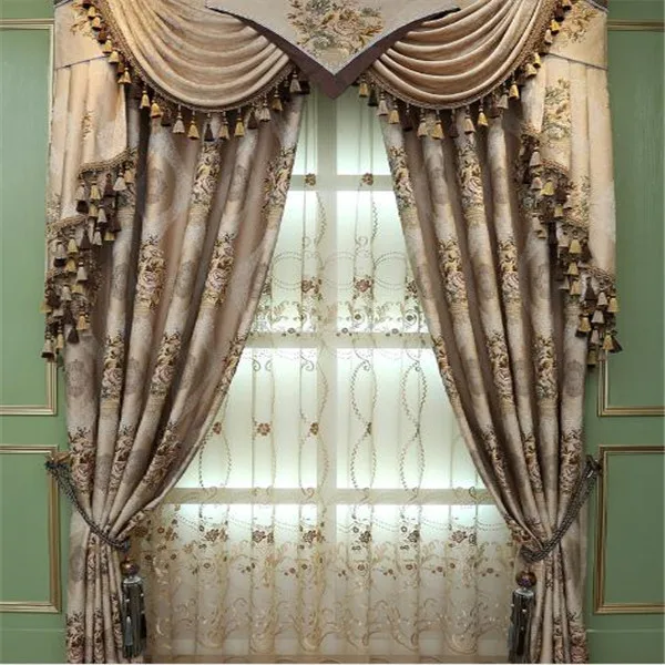 Church Curtains Jacquard Fabric Valance Curtains Can Undertake Large Order Curtains for the Living Room