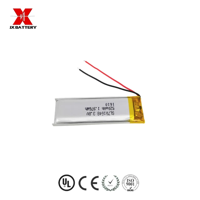high capacity rechargeable 3.7v lipo battery 701648 520mAh for electronic pen