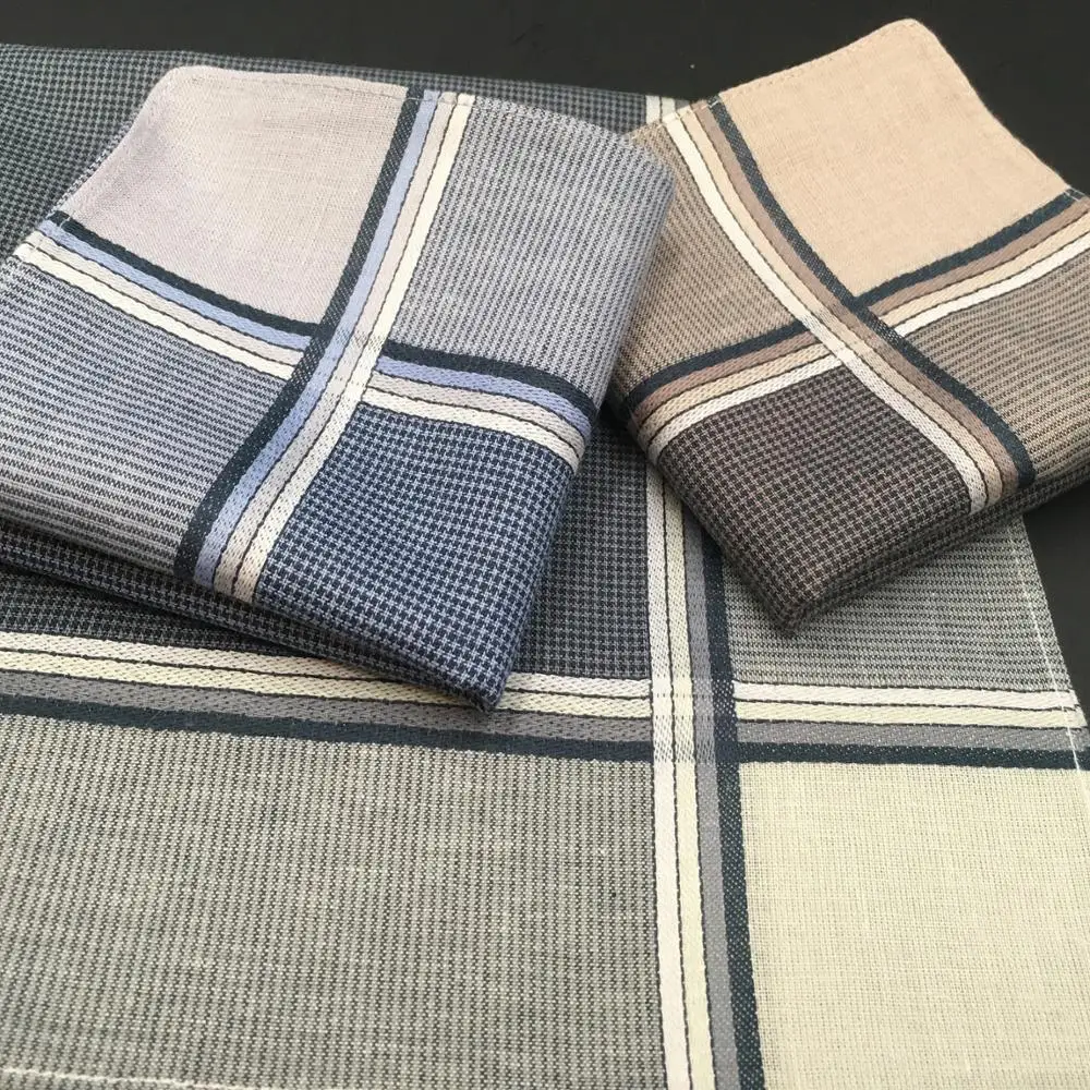 100% Cotton Men Pocket square with Yarn Dyed Handkerchief