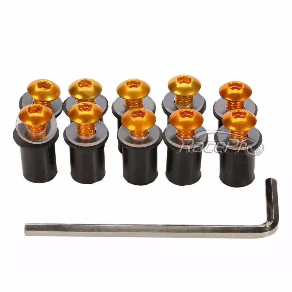 Universal Motorcycle Colored Windshield Windscreen Fairing Bolt Kit Screen Screw and Bolt