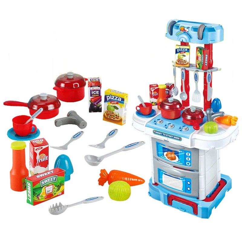 Обучающий Дошкольный игровой пластиковый детский кухонный набор игрушка с подсветкой и ИС
