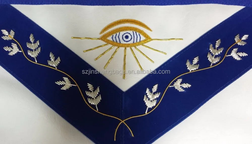 
embroidery plain blue masonic regalia aprons 