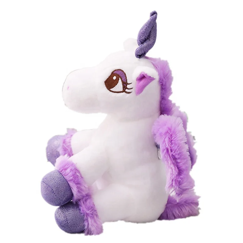 Plush Stuffed Unicorn For Colorful Cute Stars Pattern and Rainbow Tail