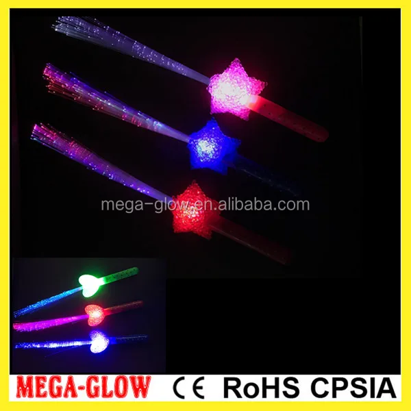 Wholesale 4 Leds Party Used Glow Sticks 1 Dollar Fiber Glow Led Sticks