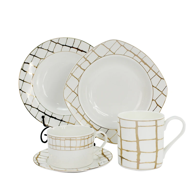 High quality popular design bone china arcopal dinnerware square italian dinner sets