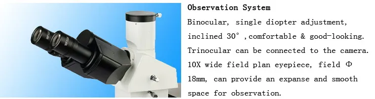 100X-1000X Trinocular Inverted Metallurgical Microscope