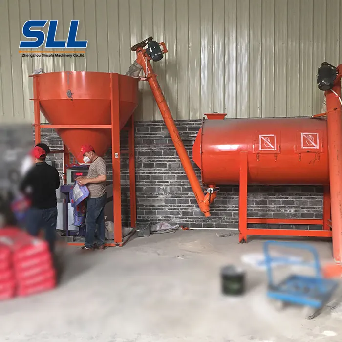 small screw type mixer for animal feed/cement/sand/dry mortar powder mixing 1-5ton