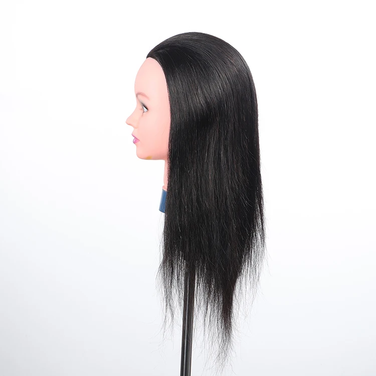 wholesale black female Cosmetology 100 natural barber hairdressering training mannequin dummy manikin heads with human hair
