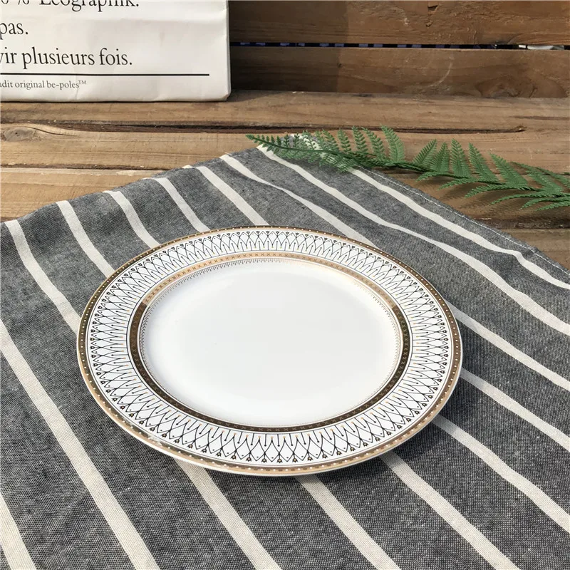 ceramic flat restaurant plates ceramics platter with gold rim wedding plate in stock