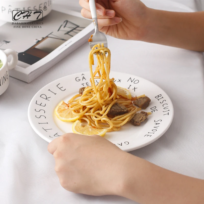 Import wholesale manufactures dinner plate custom simple pasta plate for restaurant wedding