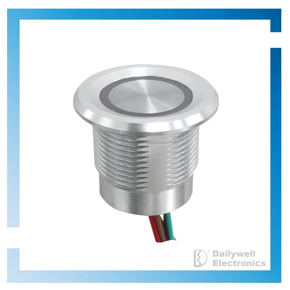 
19mm High performance IP67 IK LED water-proof matel pushbutton Piezo switch 