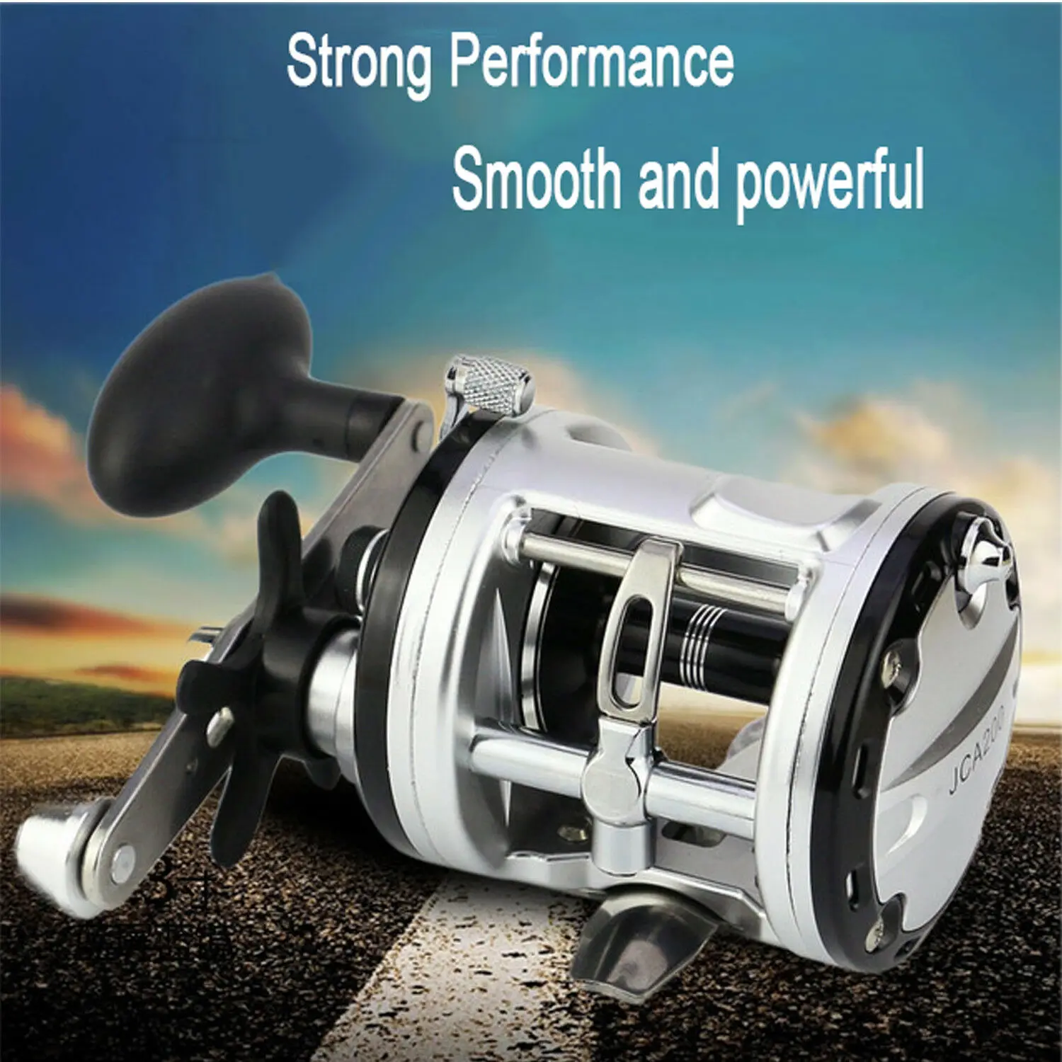 Saltwater Fishing Reel Drum Trolling Reel 12+1BB JCA Sea Drum Boat Trolling Reel