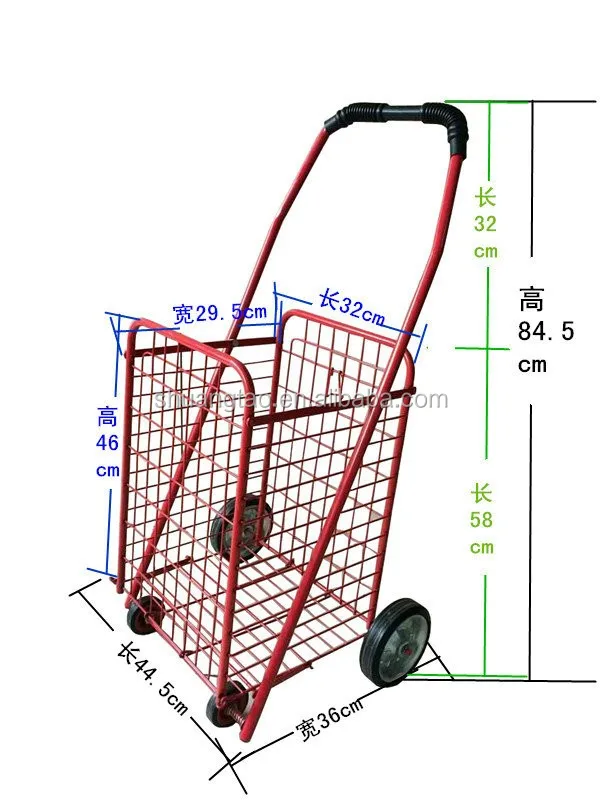 Manufacture Powder Coating Shopping Trolley cart, foldable shopping trolley(Wholesale)