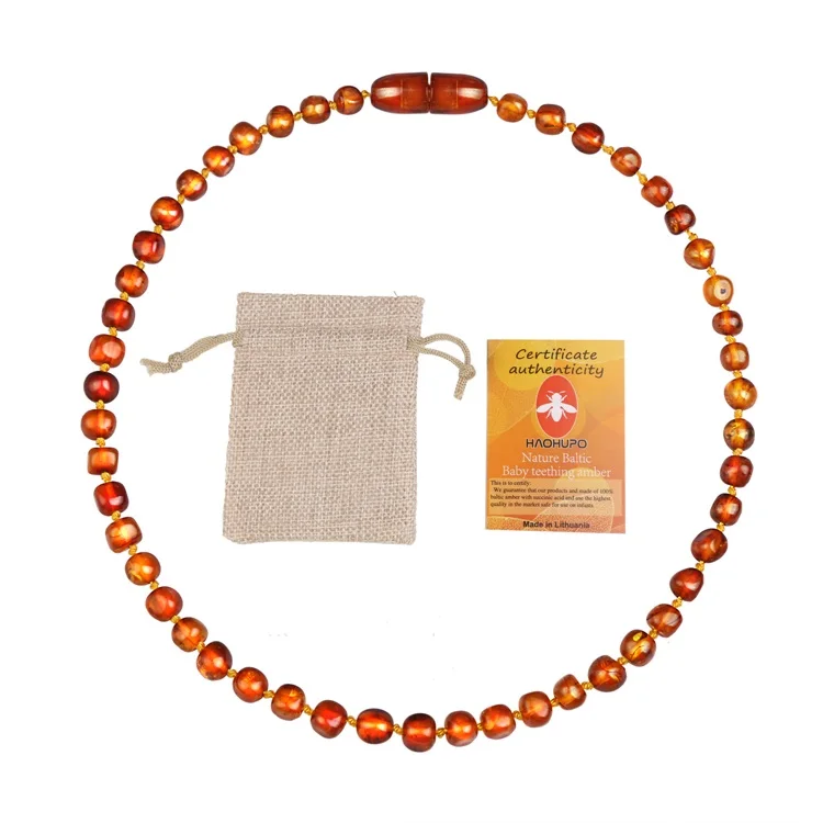 DY Best gift for baby Ember  Teething necklace safty closure baltic real Ember baroque Ember necklace for kids