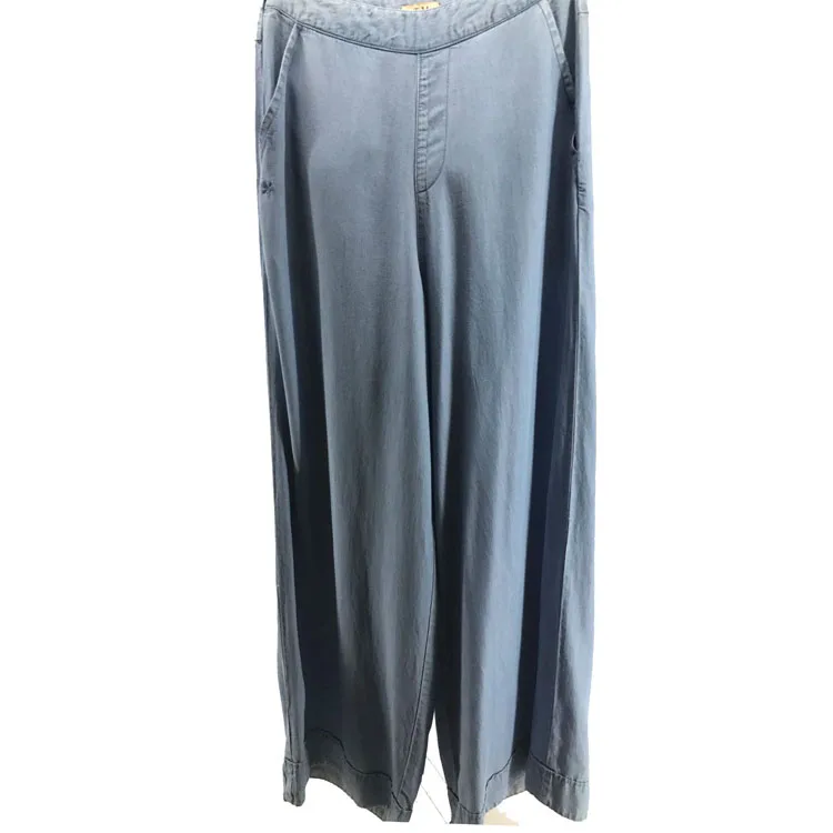 100% Тенсел оптовая продажа женские джинсы женские широкие штанины