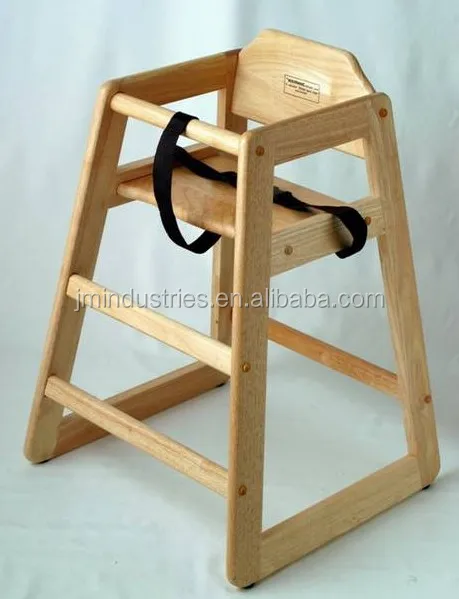 Europe Standard Solid Pine Wood Baby Feeding Chair Baby High Chair
