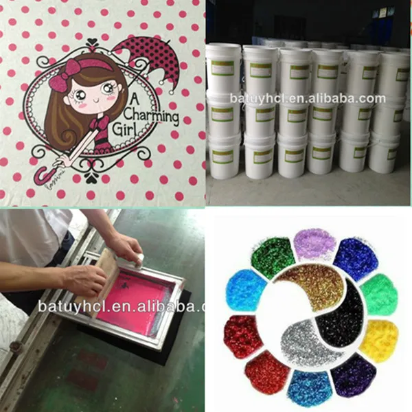 Dongguan water based silk screen printing fast-sale glitter paint