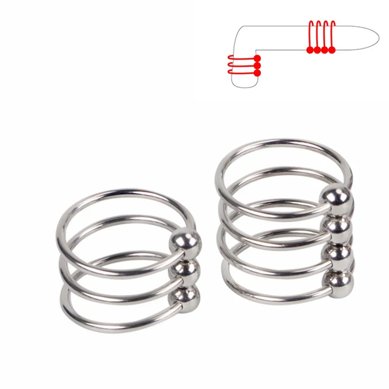 stainless steel metal strong penis lock sleeve cock Ring ball stretcher male delay extender Sex Toy for men