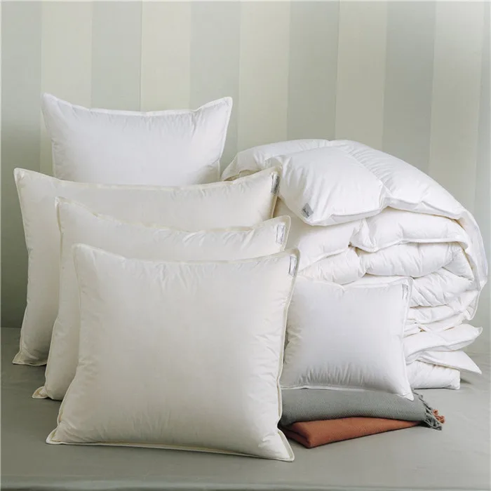 High Quality Bedding Goose Feather Cushion 100% Cotton White Healthy Hotel Microfiber Pillow